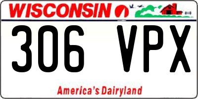 WI license plate 306VPX