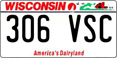 WI license plate 306VSC