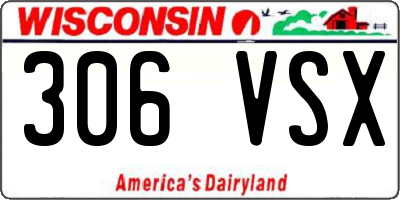 WI license plate 306VSX