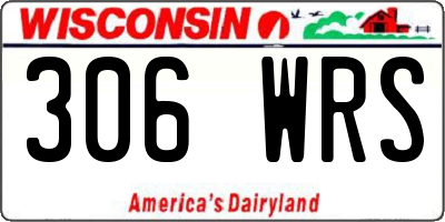 WI license plate 306WRS