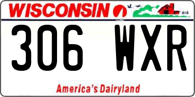 WI license plate 306WXR