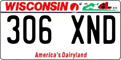 WI license plate 306XND