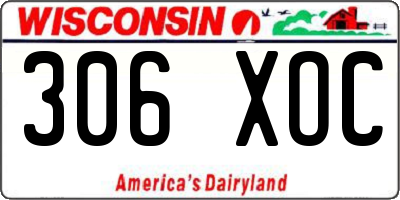 WI license plate 306XOC