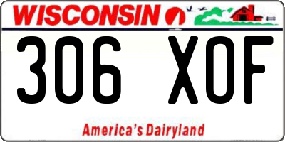 WI license plate 306XOF
