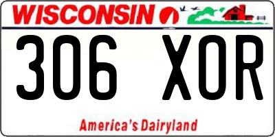 WI license plate 306XOR
