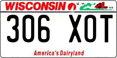 WI license plate 306XOT