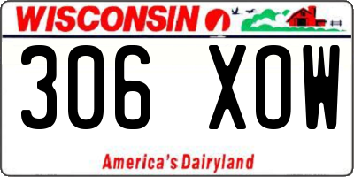 WI license plate 306XOW