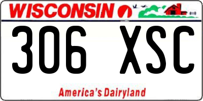 WI license plate 306XSC