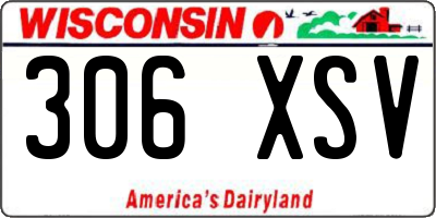WI license plate 306XSV