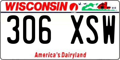 WI license plate 306XSW