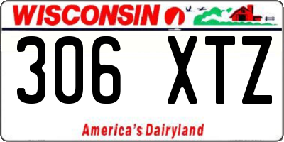 WI license plate 306XTZ