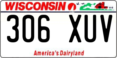WI license plate 306XUV