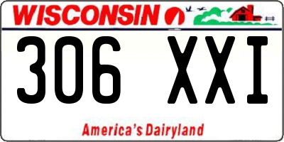 WI license plate 306XXI
