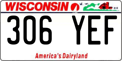 WI license plate 306YEF