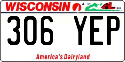 WI license plate 306YEP