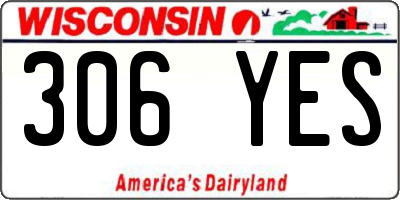 WI license plate 306YES