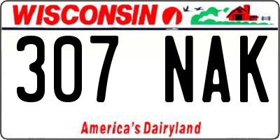 WI license plate 307NAK