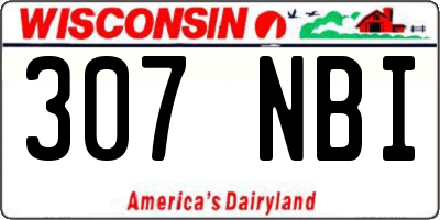 WI license plate 307NBI