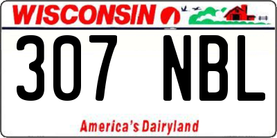 WI license plate 307NBL