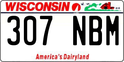 WI license plate 307NBM