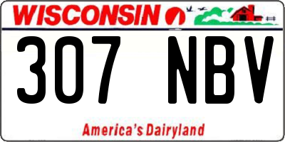 WI license plate 307NBV