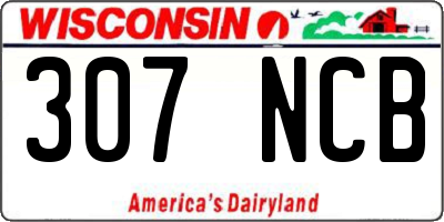 WI license plate 307NCB