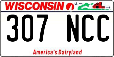 WI license plate 307NCC