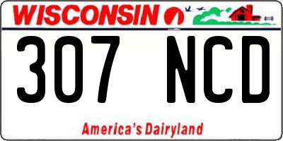 WI license plate 307NCD