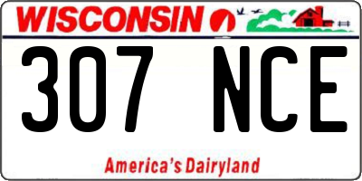 WI license plate 307NCE