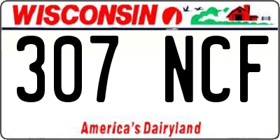 WI license plate 307NCF