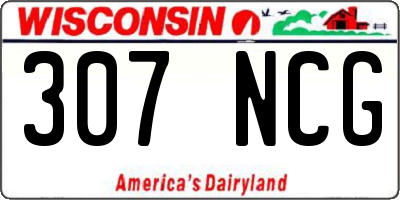WI license plate 307NCG