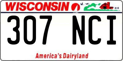 WI license plate 307NCI