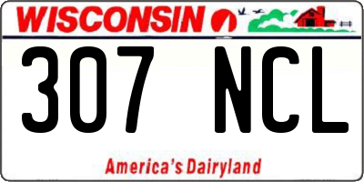 WI license plate 307NCL