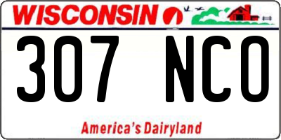 WI license plate 307NCO