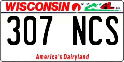 WI license plate 307NCS