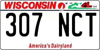 WI license plate 307NCT