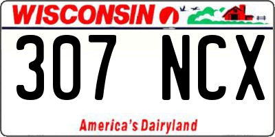 WI license plate 307NCX