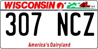 WI license plate 307NCZ