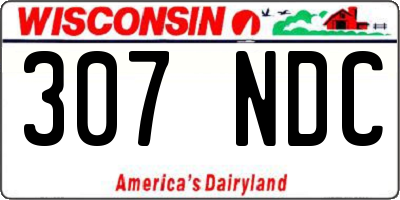 WI license plate 307NDC