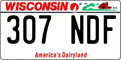 WI license plate 307NDF