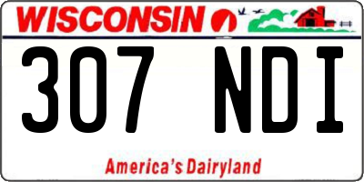 WI license plate 307NDI