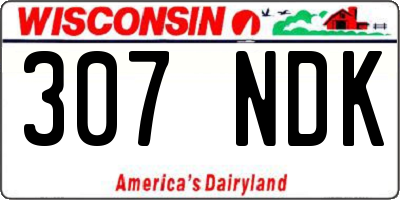 WI license plate 307NDK
