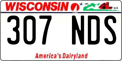 WI license plate 307NDS
