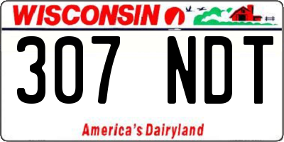 WI license plate 307NDT