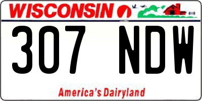 WI license plate 307NDW