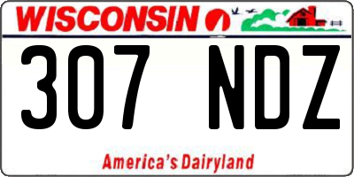 WI license plate 307NDZ