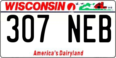 WI license plate 307NEB