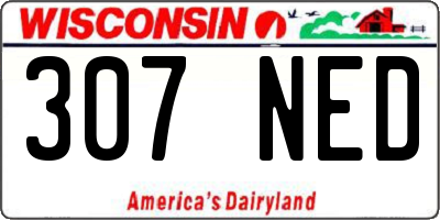WI license plate 307NED