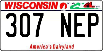 WI license plate 307NEP