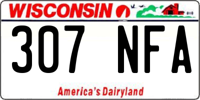 WI license plate 307NFA